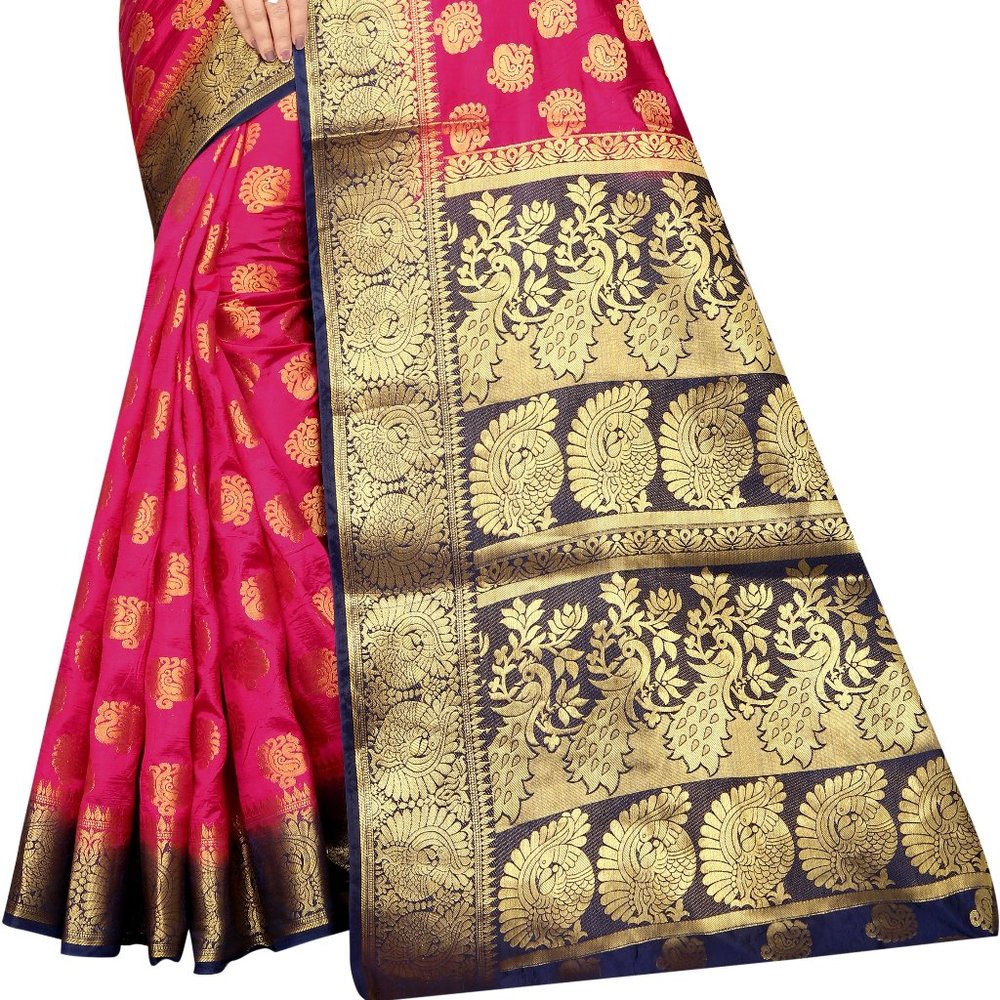 NEW Woven Banarasi Cotton Silk Saree  (Multicolor)